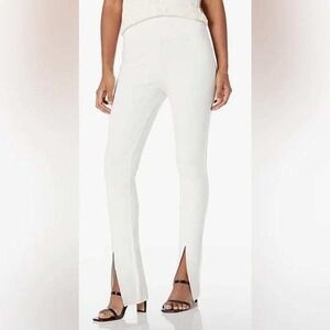 Split‎ Hem Pants High Waist Stretch Career Casual White Trousers Sz 3X / #7207